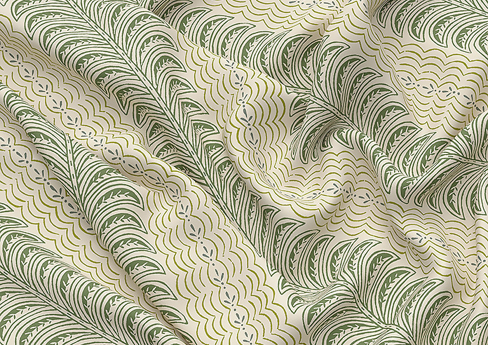 Land & Shore Fintra Stripe, Green - Made to Measure Curtains - Image 4